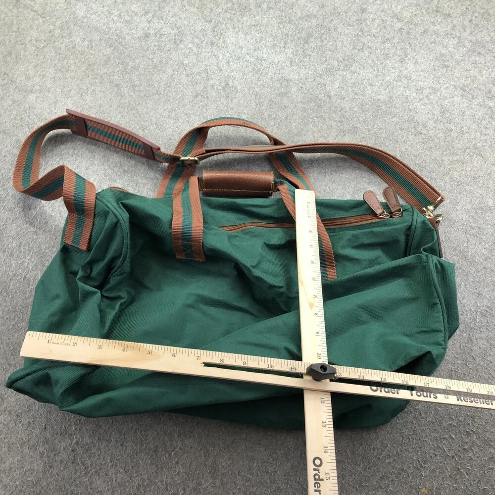 Polo Ralph Lauren Green Canvas Duffle Bag 22in Travel Weekender Shoulder Strap